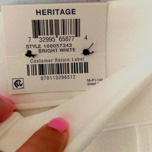 INC Heritage Wide Leg Bright White Pants Size 6 - Picture 4 of 7